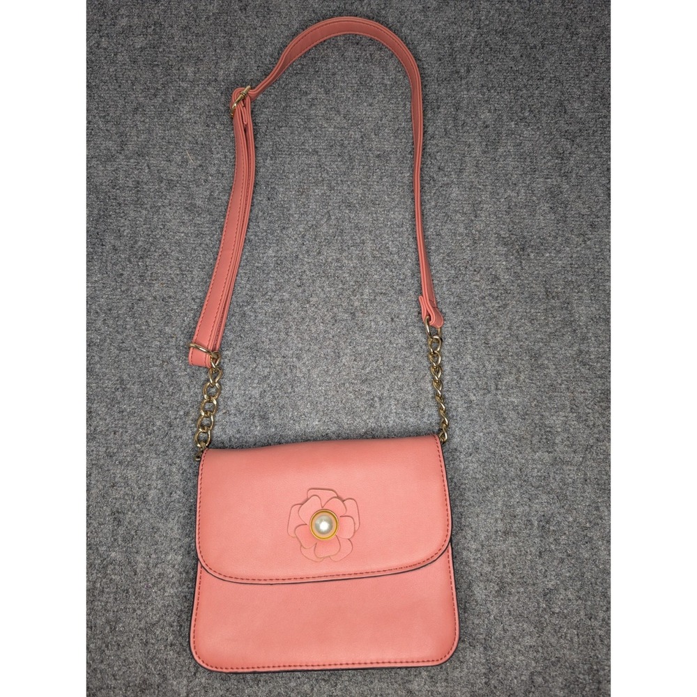 Marc New York Andrew Marc Salmon Flower CrossBody Handbag 7 1/2" X 5 1/2"